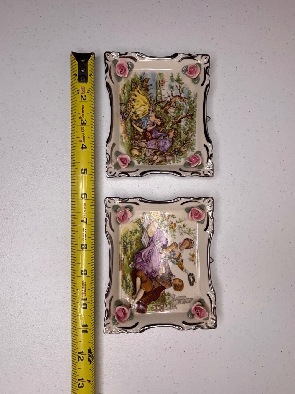 Dresden Porcelain Vintage Trinket Dishes Wall Decor Set of Two - Picture 11 of 13